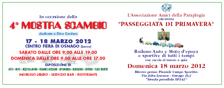 Mostra scambio presso la Fiera di Osnago 17 - 18 marzo 2012 Osnago2012